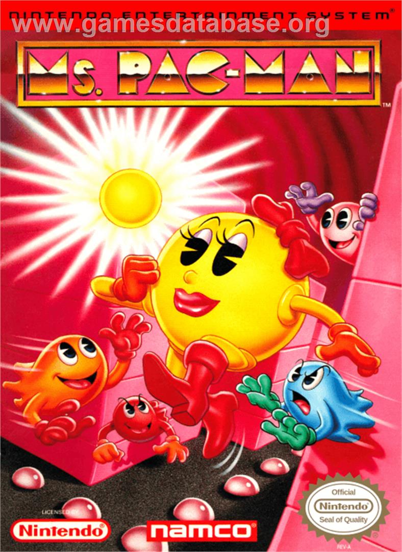 Ms. Pac-Man - Nintendo NES - Artwork - Box