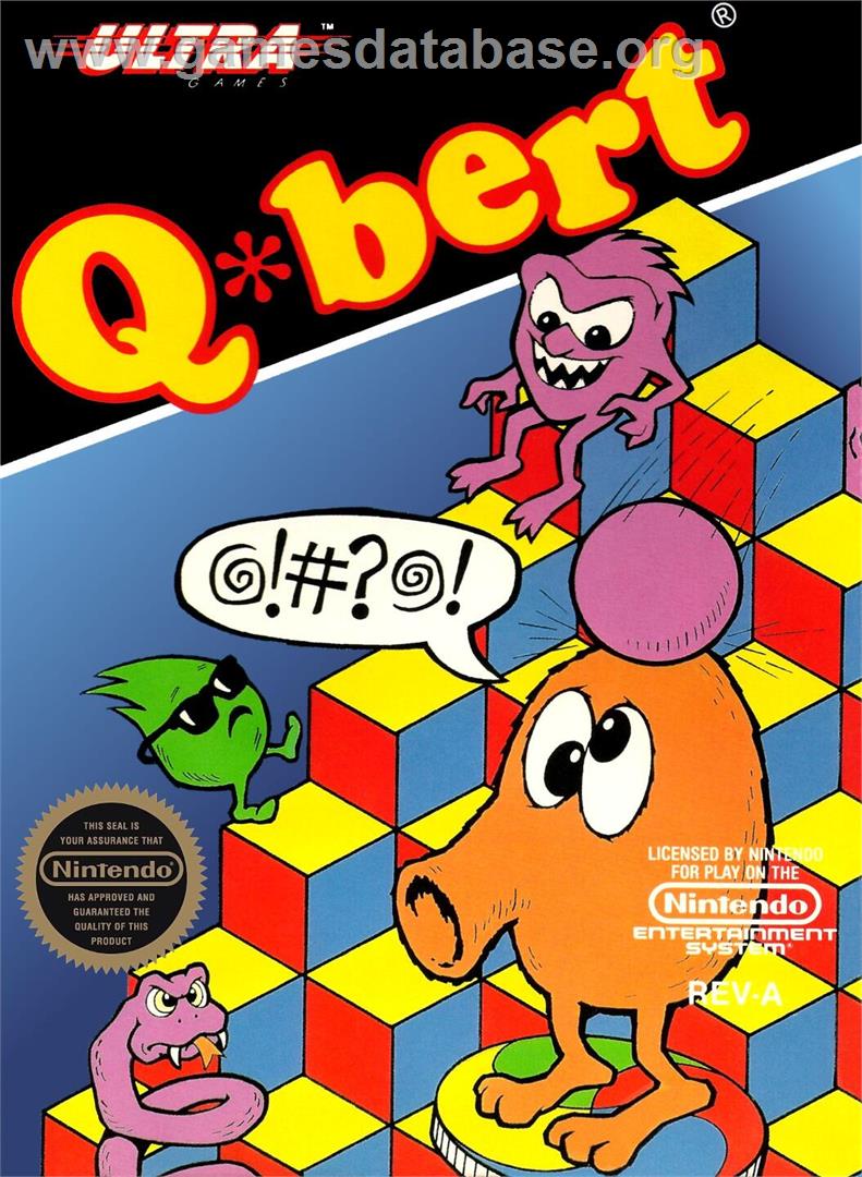 Q-bert - Nintendo NES - Artwork - Box
