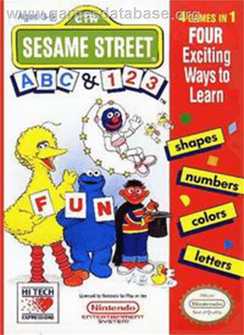 Sesame Street 1 2 3 & A B C - Nintendo NES - Artwork - Box