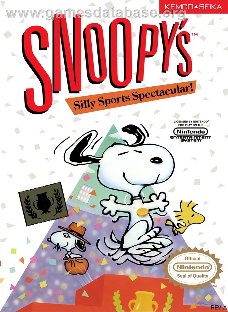 Snoopy's Silly Sports Spectacular! - Nintendo NES - Artwork - Box