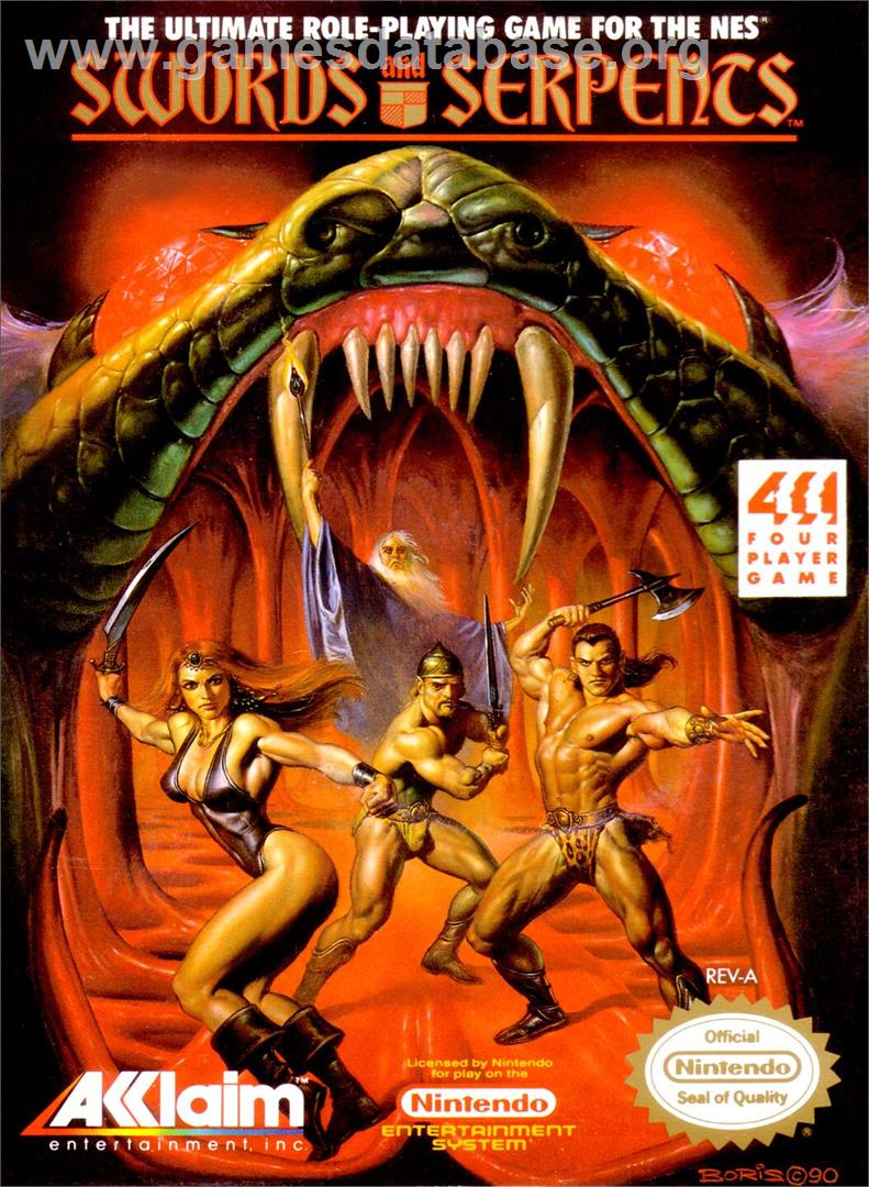 Swords And Serpents - Nintendo NES - Artwork - Box