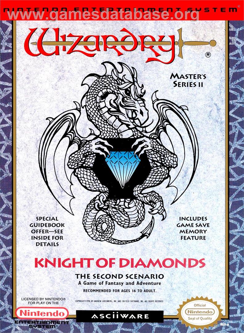 Wizardry Knight Of Diamonds - The Second Scenario - Nintendo NES - Artwork - Box