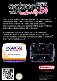 Box back cover for Action 53 Volume 4 on the Nintendo NES.