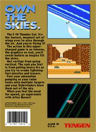 Box back cover for After Burner on the Nintendo NES.