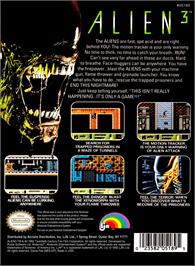 Box back cover for Alien 3 on the Nintendo NES.