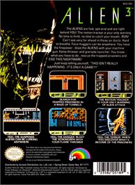 Box back cover for Alien³ on the Nintendo NES.