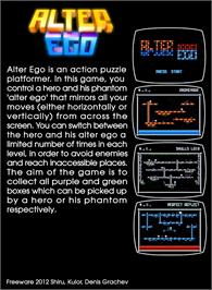 Box back cover for Alter Ego on the Nintendo NES.