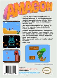 Box back cover for Amagon on the Nintendo NES.