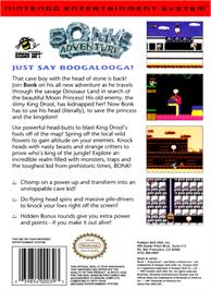 Box back cover for B.C. Kid / Bonk's Adventure / Kyukyoku!! PC Genjin on the Nintendo NES.
