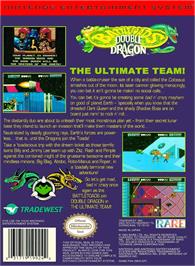 Box back cover for Battletoads And Double Dragon on the Nintendo NES.