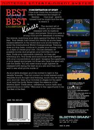 Box back cover for Best of the Best Championship Karate on the Nintendo NES.