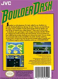Box back cover for Boulder Dash on the Nintendo NES.