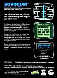 Box back cover for Bovinium Quest - Batteries Not Included on the Nintendo NES.