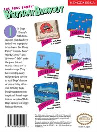 Box back cover for Bugs Bunny Blowout, The on the Nintendo NES.
