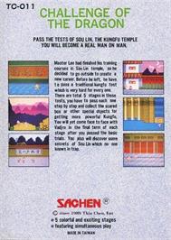 Box back cover for Challenge of the Dragon (Color Dreams Version) on the Nintendo NES.