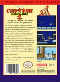 Box back cover for Chip 'N Dale Rescue Rangers 2 on the Nintendo NES.