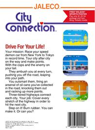 Box back cover for City Connection on the Nintendo NES.