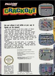 Box back cover for Crackout on the Nintendo NES.