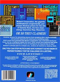 Box back cover for Deathbots on the Nintendo NES.