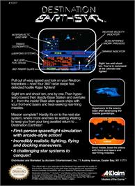 Box back cover for Destination Earthstar on the Nintendo NES.