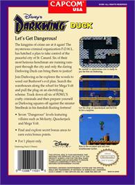 Box back cover for Disney's Darkwing Duck on the Nintendo NES.