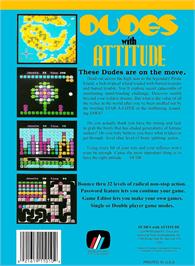 Box back cover for Dudes With Attitude on the Nintendo NES.