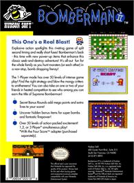 Box back cover for Dynablaster on the Nintendo NES.