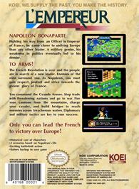 Box back cover for Empereur, L' on the Nintendo NES.