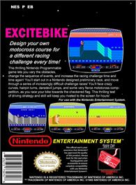 Box back cover for Excitebike on the Nintendo NES.