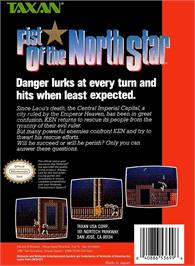 Box back cover for Fist Of The North Star on the Nintendo NES.