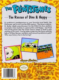 Box back cover for Flintstones - The Rescue Of Dino And Hoppy, The on the Nintendo NES.