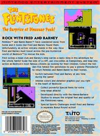 Box back cover for Flintstones - The Surprise At Dinosaur Peak, The on the Nintendo NES.