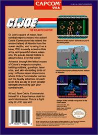 Box back cover for G.I. Joe: The Atlantis Factor on the Nintendo NES.