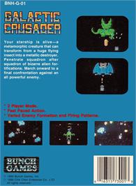 Box back cover for Galactic Crusader on the Nintendo NES.