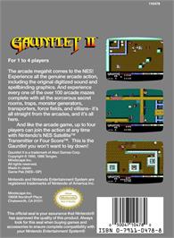 Box back cover for Gauntlet 2 on the Nintendo NES.