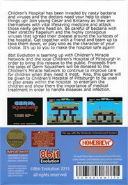 Box back cover for Germ Squashers on the Nintendo NES.