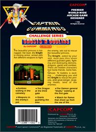 Box back cover for Ghosts'n Goblins on the Nintendo NES.