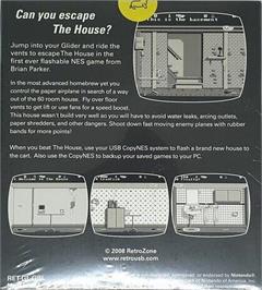 Box back cover for Glider on the Nintendo NES.