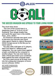 Box back cover for Goal on the Nintendo NES.