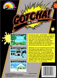 Box back cover for Gotcha! The Sport on the Nintendo NES.