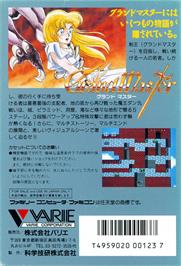 Box back cover for Grand Master on the Nintendo NES.