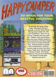 Box back cover for Happy Camper on the Nintendo NES.