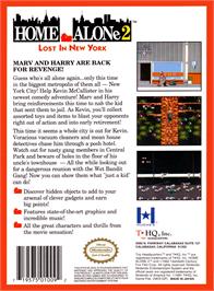 Box back cover for Home Alone 2 - Lost In New York on the Nintendo NES.