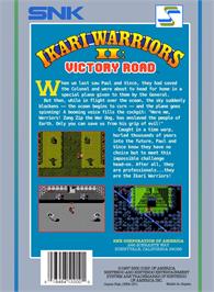Box back cover for Ikari Warriors 2 - Victory Road on the Nintendo NES.