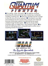Box back cover for Kabuki Quantum Fighter on the Nintendo NES.