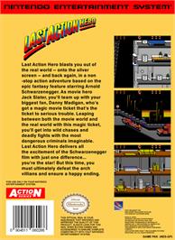 Box back cover for Last Action Hero on the Nintendo NES.