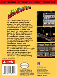 Box back cover for Last Action Hero on the Nintendo NES.