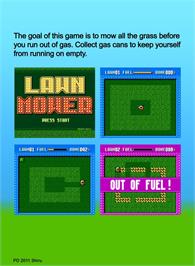 Box back cover for Lawn Mower on the Nintendo NES.