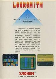 Box back cover for Locksmith on the Nintendo NES.