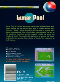 Box back cover for Lunar Pool on the Nintendo NES.